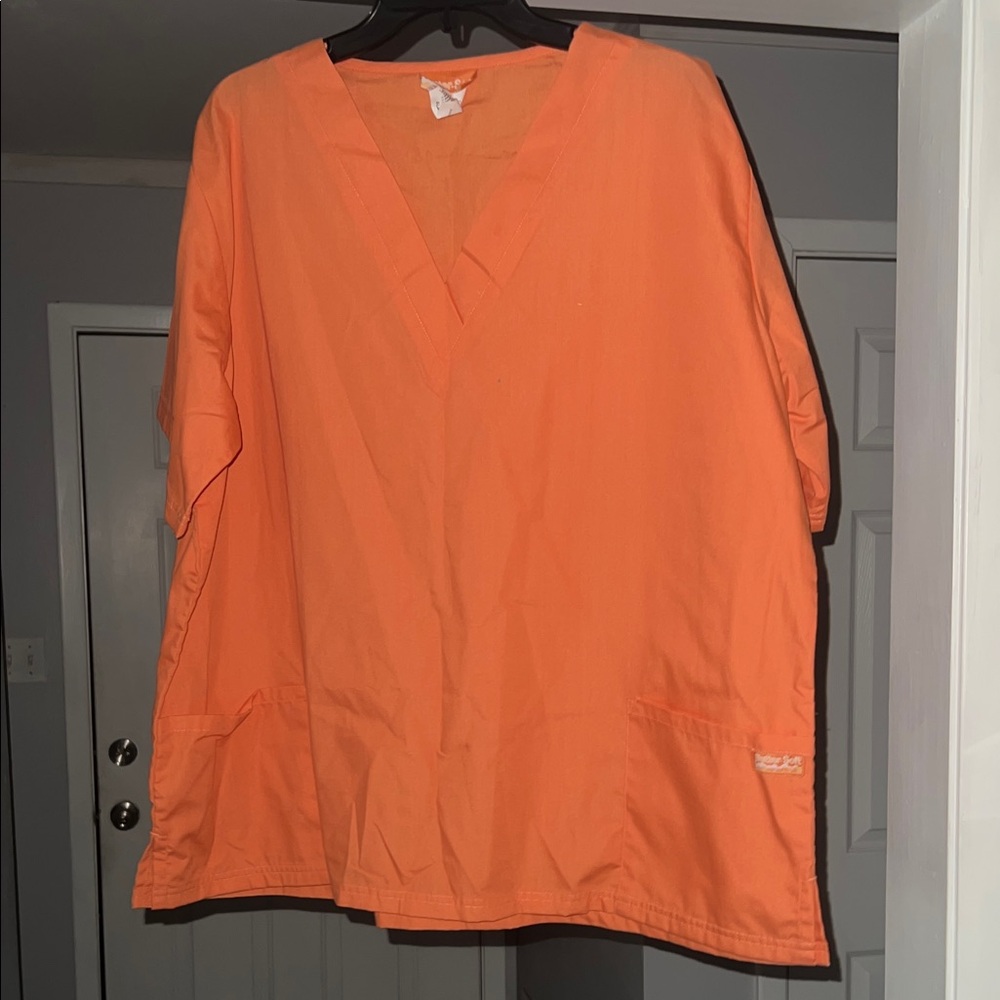 Butter-Soft by UA Vibrant Orange V-Neck Women's Scrub Top